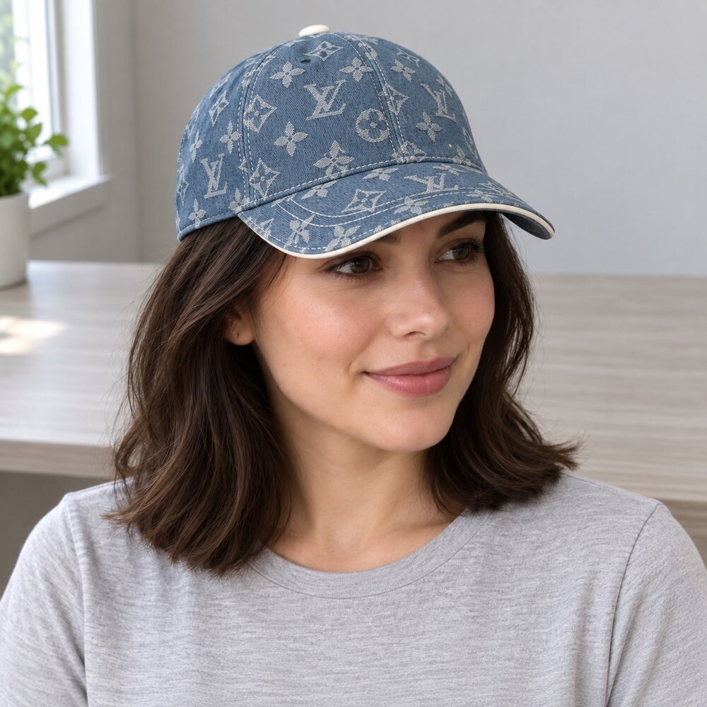 Louis Vuitton Blue Monogram Cap - Picture 2 of 6